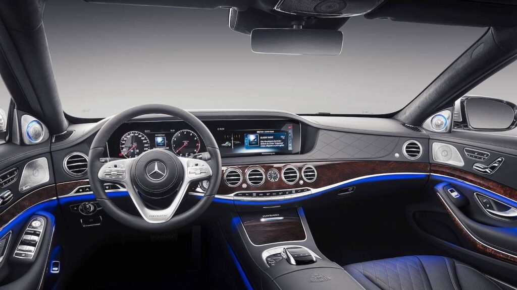 Mercedes-Maybach S-Class interior dashboard by Durham City Cabs for luxury travel