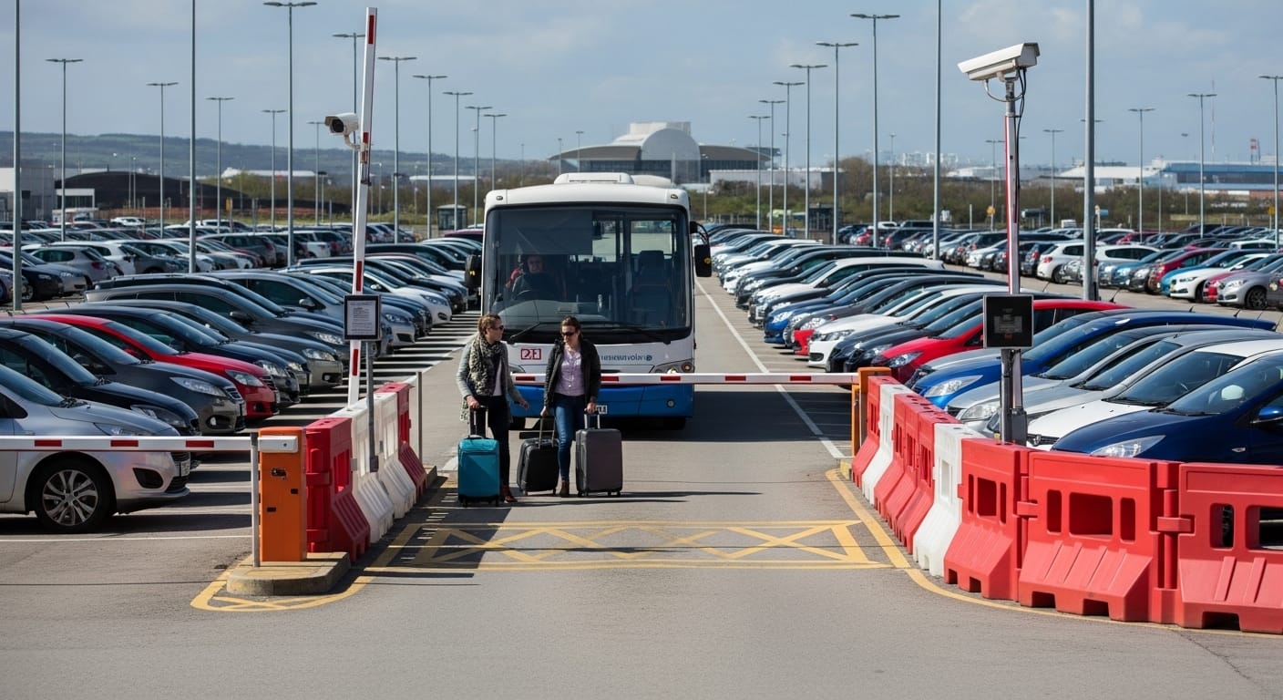 Newcastle Airport Parking Prices 2026: Skip the Hassle, Take a Cab 2 Newcastle Airport Long Stay Car Park with rows of parked cars